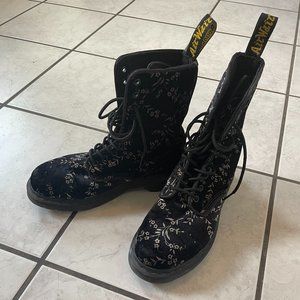 Velvet Floral Dr. Martens